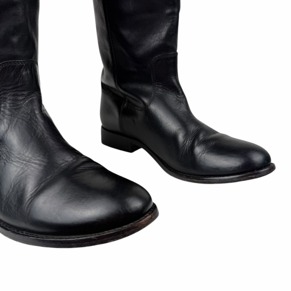 Frye Women's Leather Melissa Lug Button Knee-High Boots In Black Size 6.5B - Picture 2 of 10